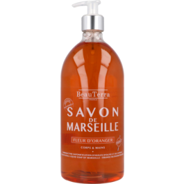 Beauterra Savon Liquide de Marseille Parfum Fleur D'Oranger 1L