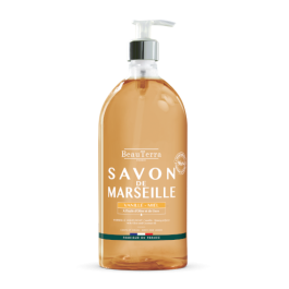 Beauterra Savon Liquide de Marseille Parfum Vanille-Miel 1L