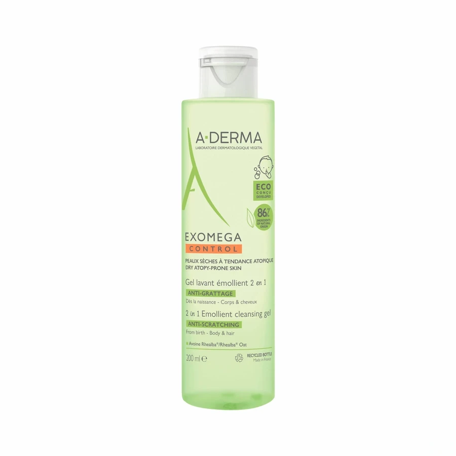 A-Derma Exomega Control Gel Lavant Émollient 2 en 1 Anti-Grattage