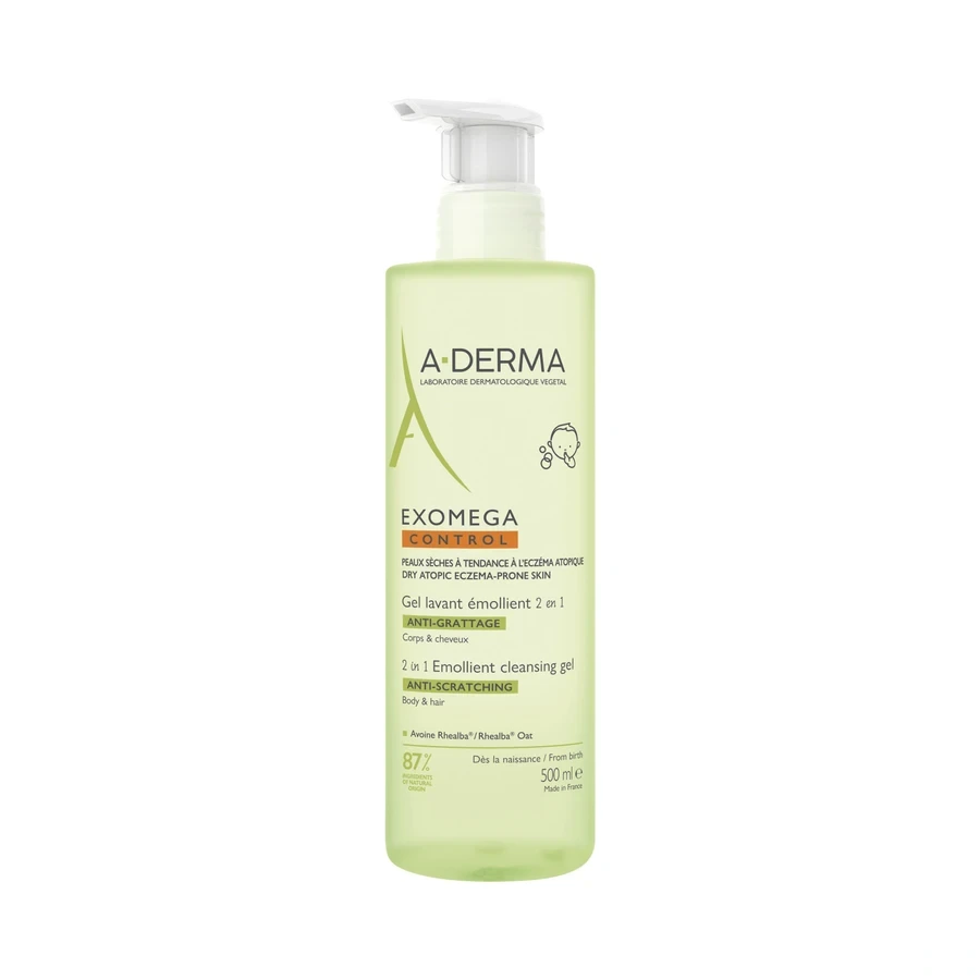 A-Derma Exomega Control Gel Lavant Émollient 2 en 1 Anti-Grattage