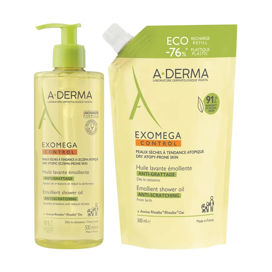 Exomega Control Huile Lavante Émolliente Anti-Grattage