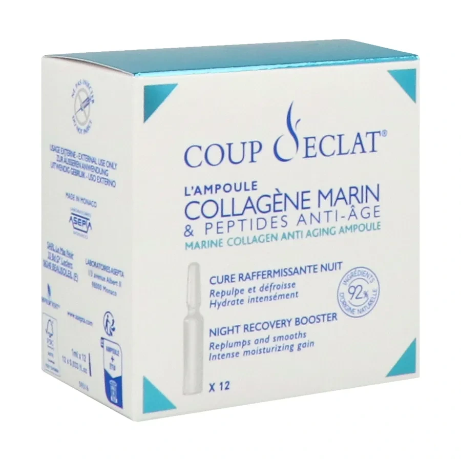 Coup d'éclat Ampoule Collagène Marin et Peptides Anti-âge