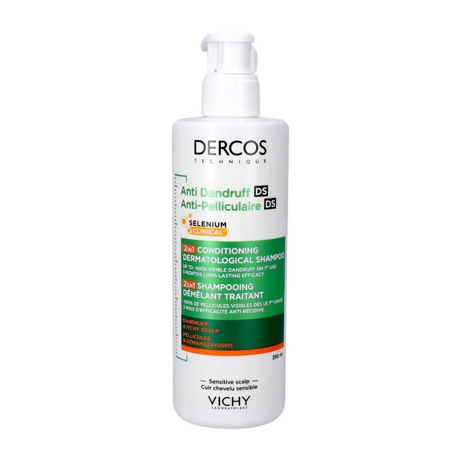 Dercos Shampooing Démêlant Traitant Anti-Pelliculaire 2en1
