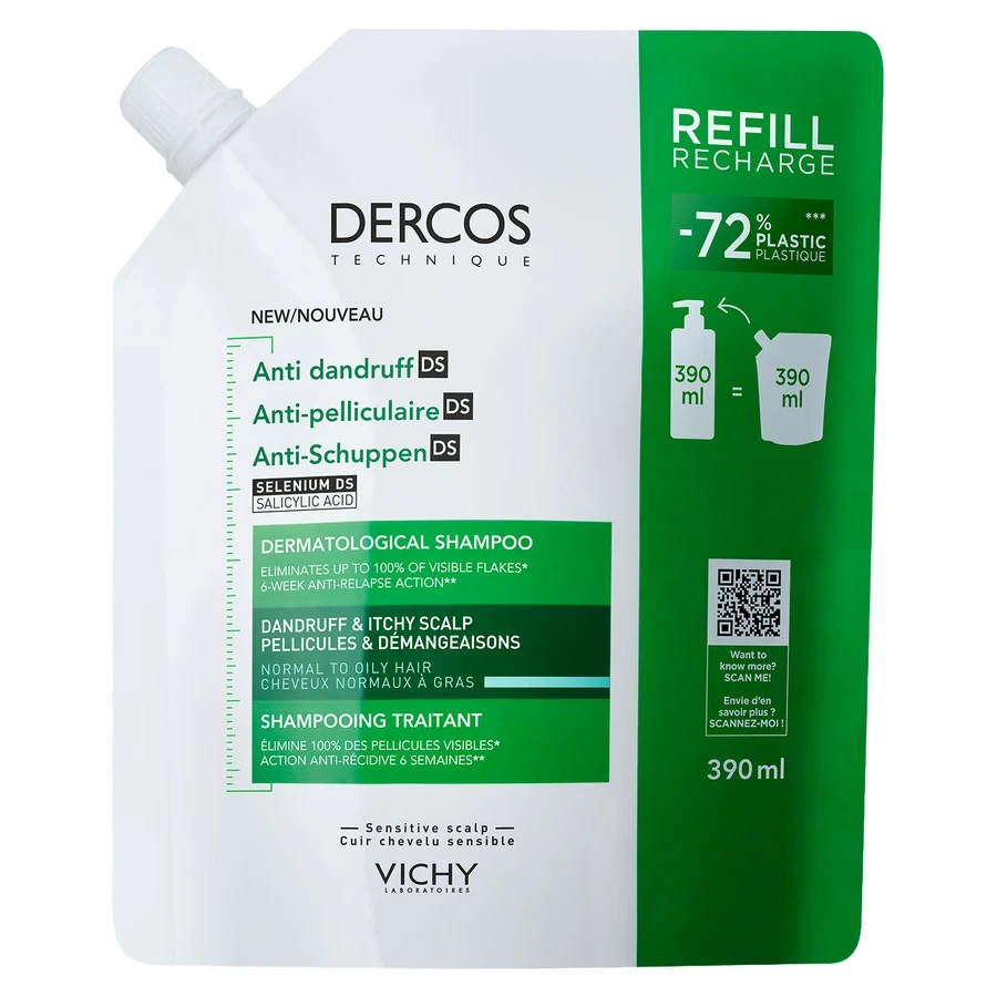Dercos Shampooing Traitant Anti-Pelliculaire Cheveux Normaux à Gras