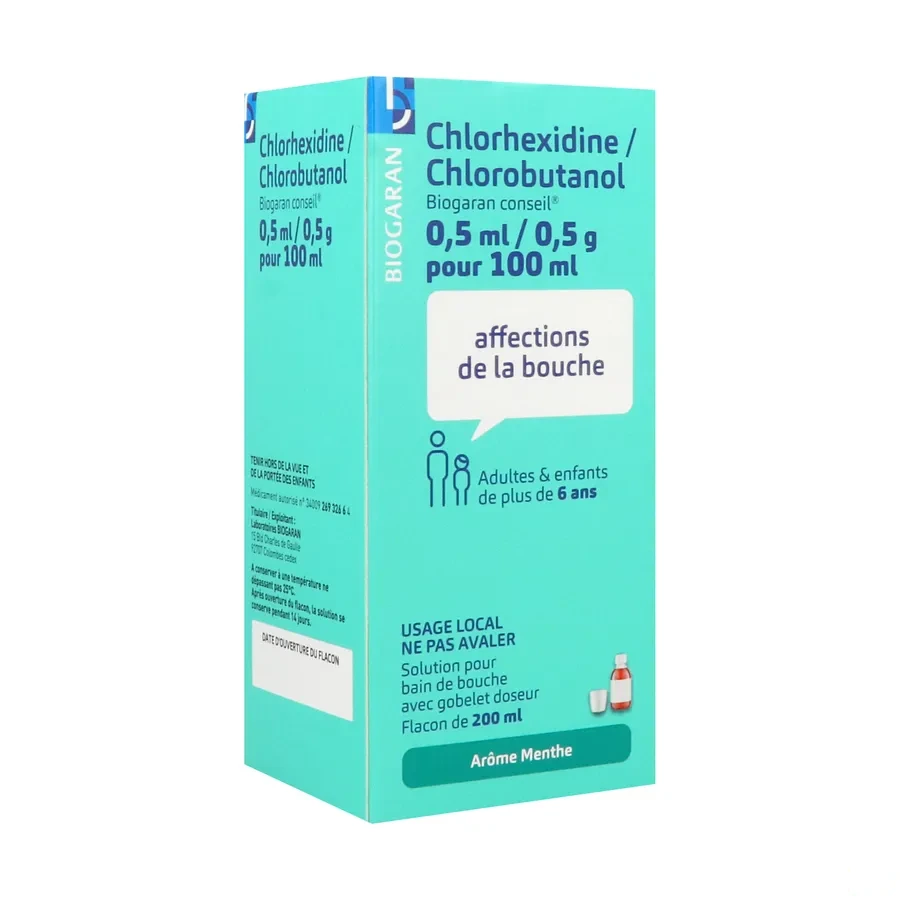 Chlorhexidine/Chlorobutanol Biogaran Bain de Bouche