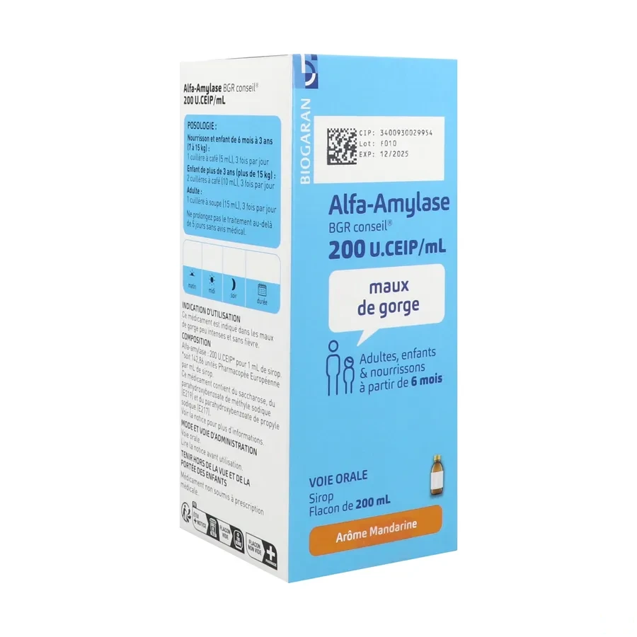 Alfa-Amylase Maux de Gorge Biogaran