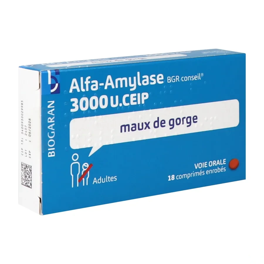 Alfa-Amylase Maux de Gorge Biogaran