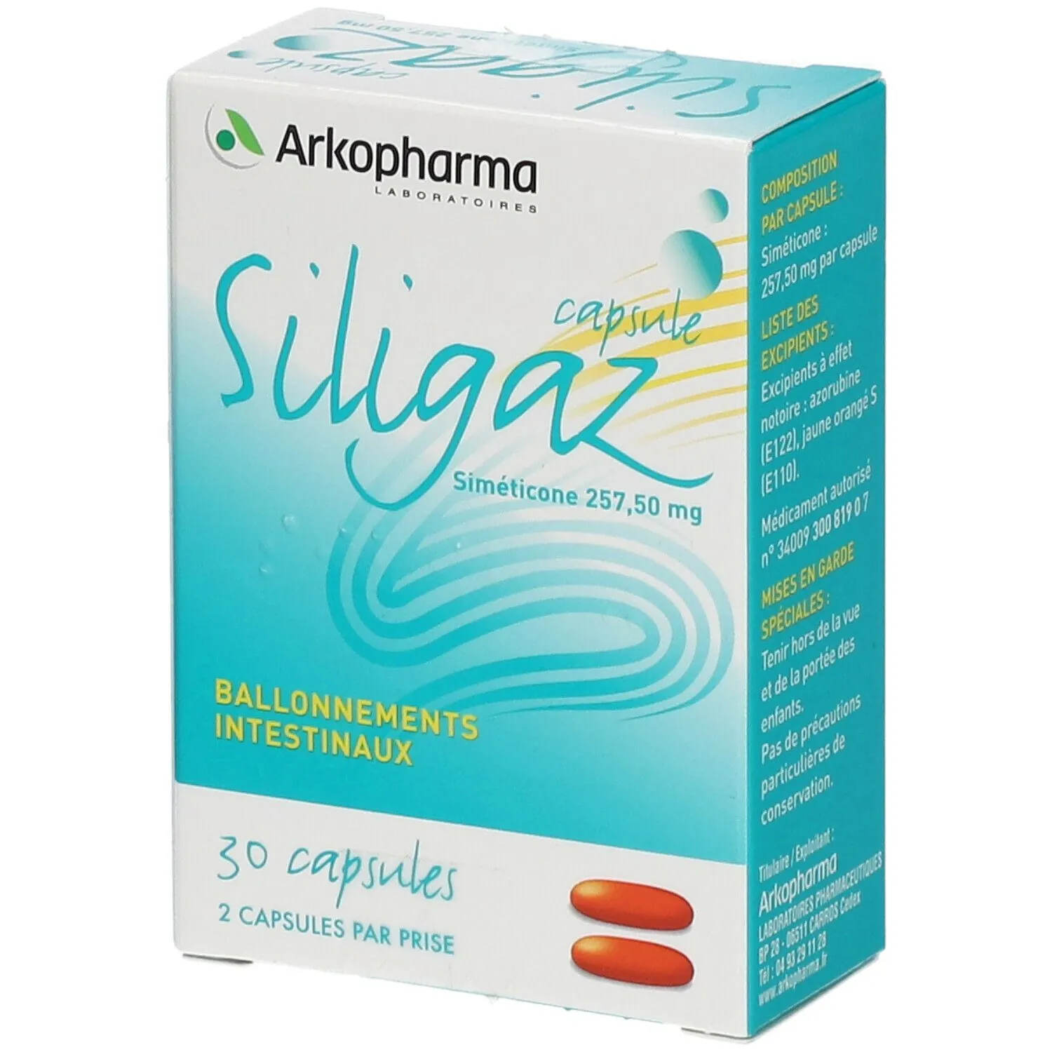 Arkopharma Siligaz Ballonnements Intestinaux