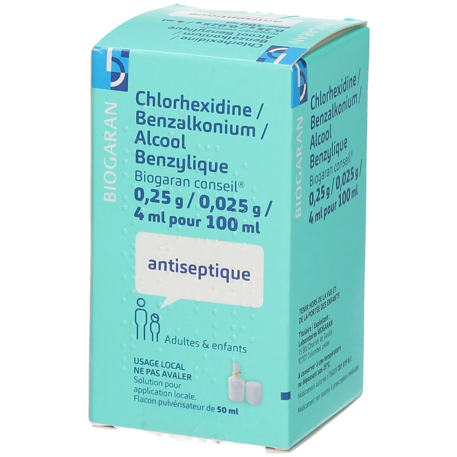 Biogaran Chlorhexidine Benzalkonium Alcool Benzylique