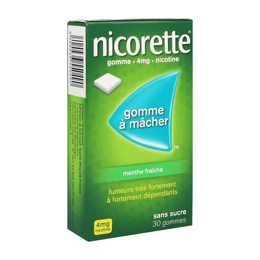 Nicorette gommes 4 mg sans sucre