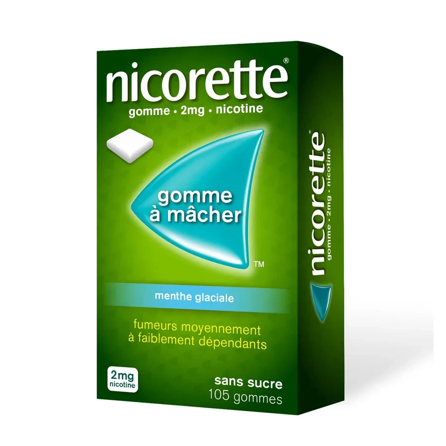 Nicorette gommes 2 mg sans sucre