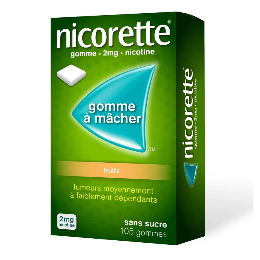 Nicorette gommes 2 mg sans sucre