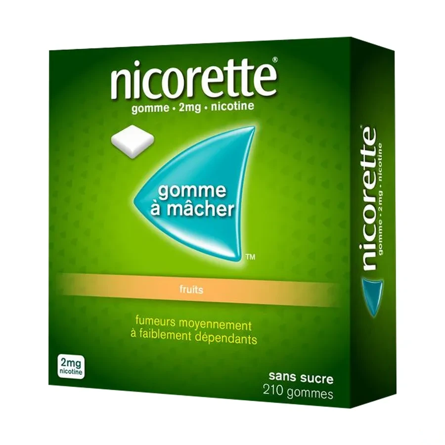Nicorette gommes 2 mg sans sucre