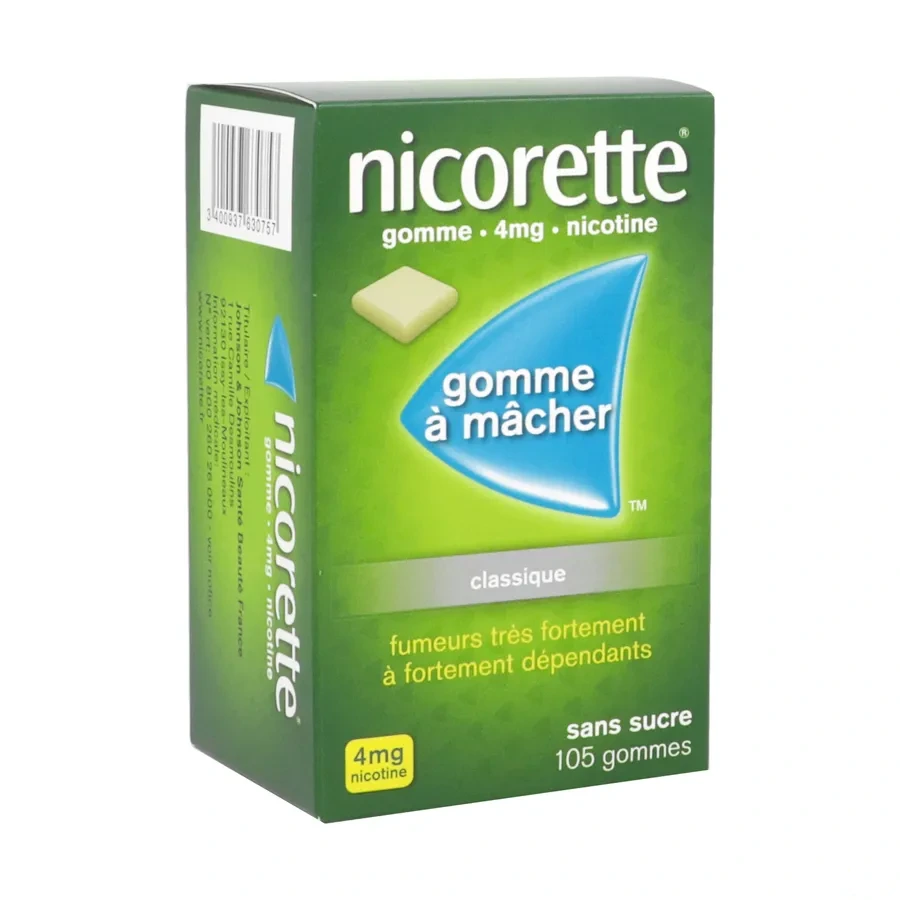 Nicorette gommes 4 mg sans sucre