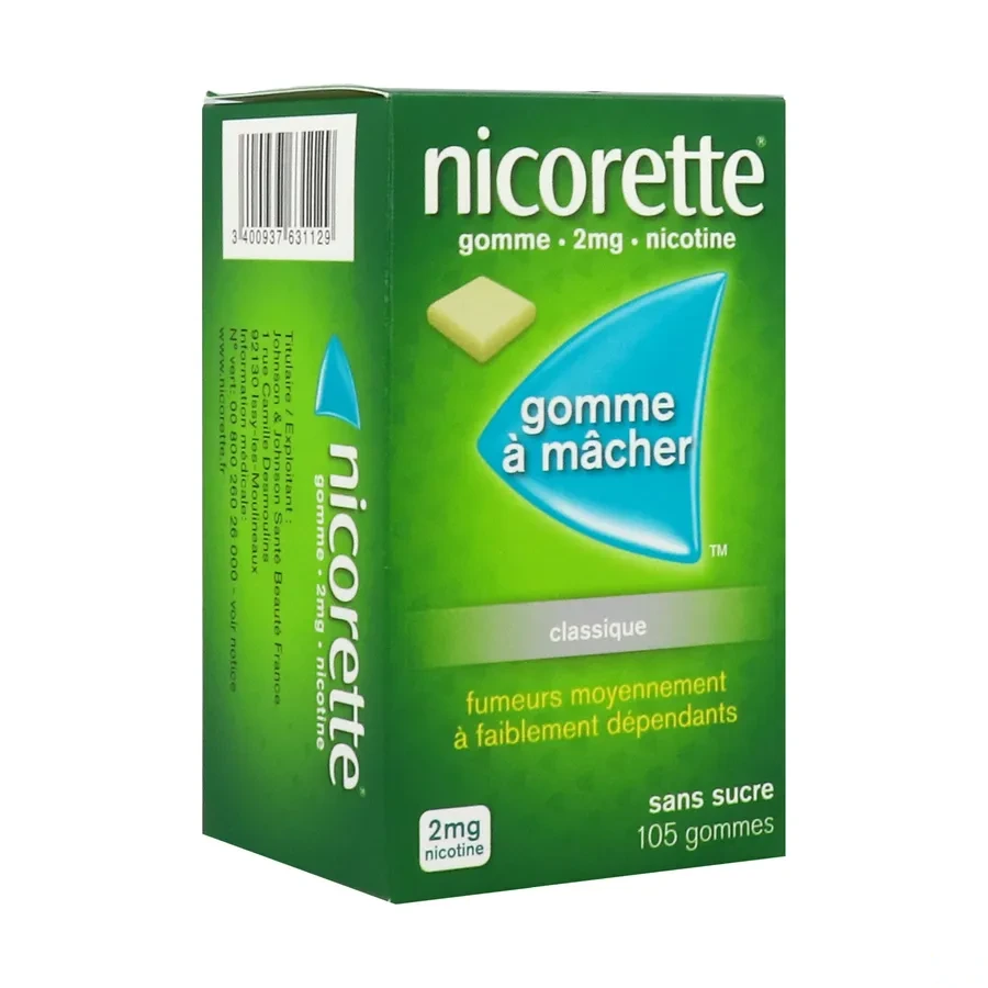 Nicorette gommes 2 mg sans sucre