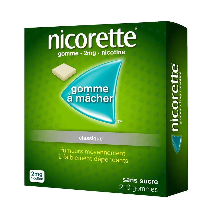 Nicorette gommes 2 mg sans sucre