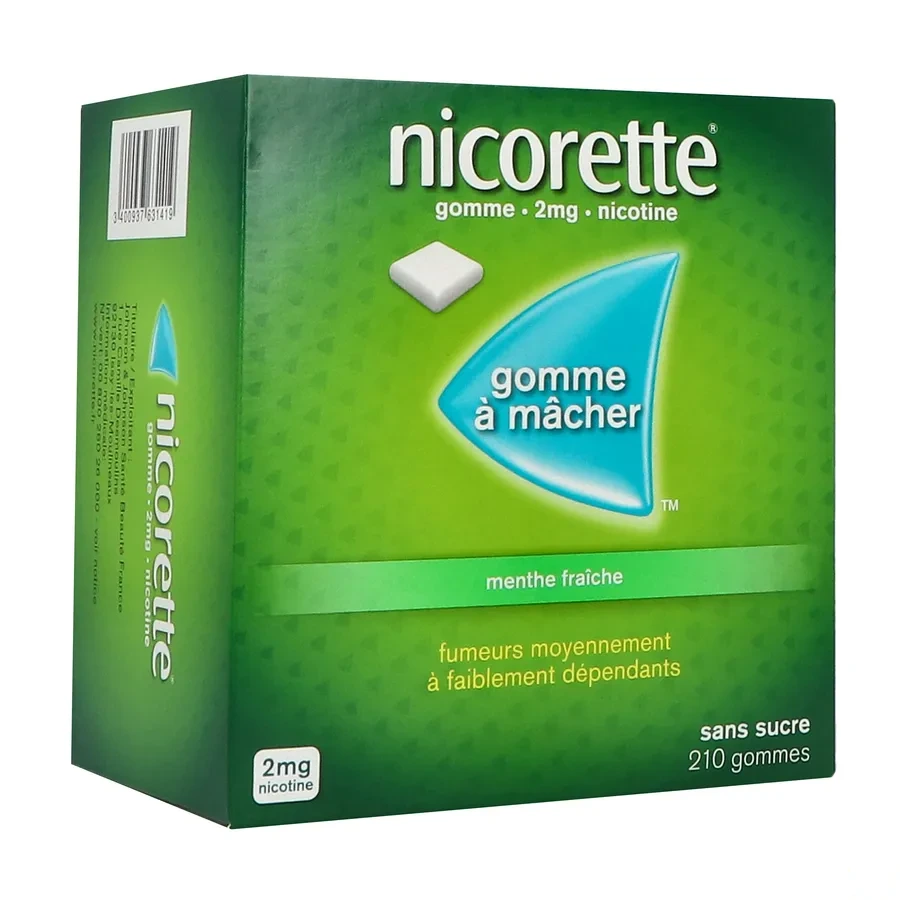 Nicorette gommes 2 mg sans sucre