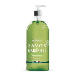 Beauterra Savon Liquide de Marseille Parfum Menthe-Citron 1L
