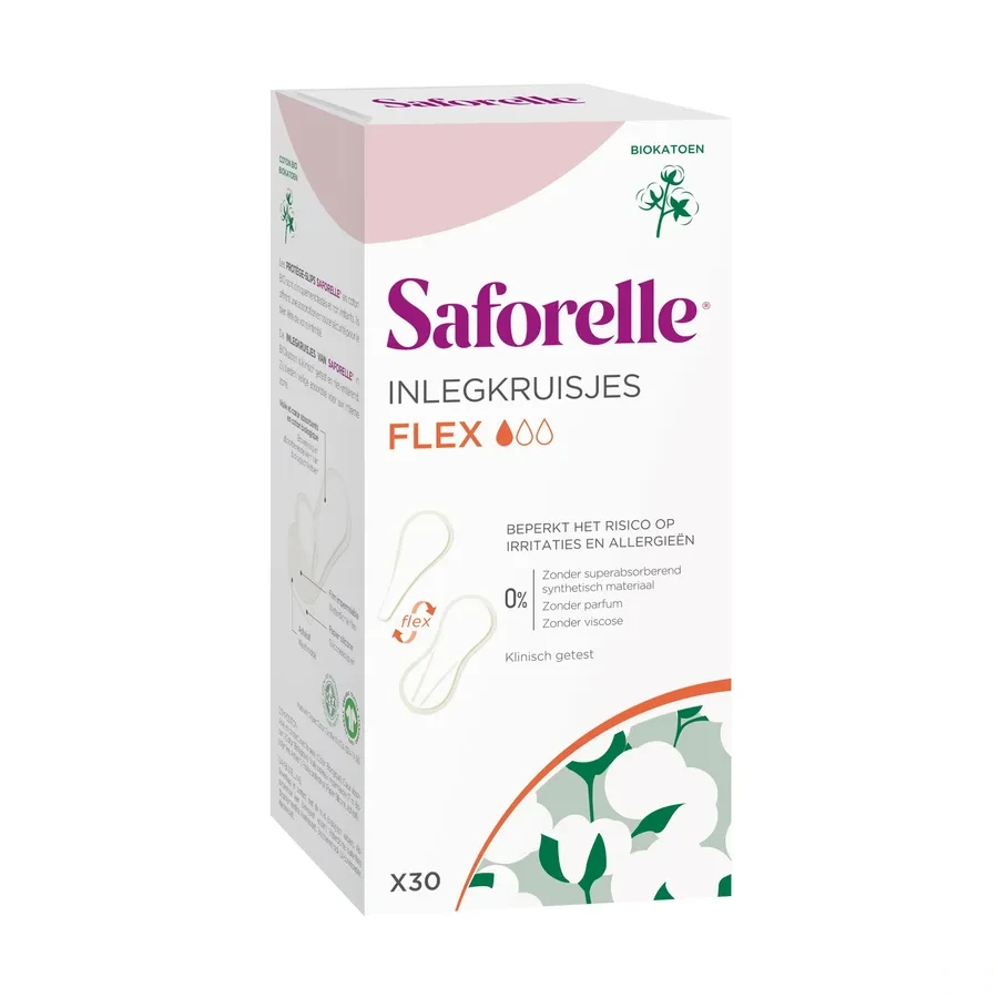 Saforelle Protège-slips flexibles et extra-fins en coton Bio