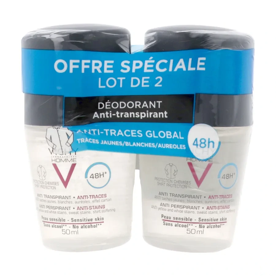 Vichy Homme Déodorant bille 48h anti-traces