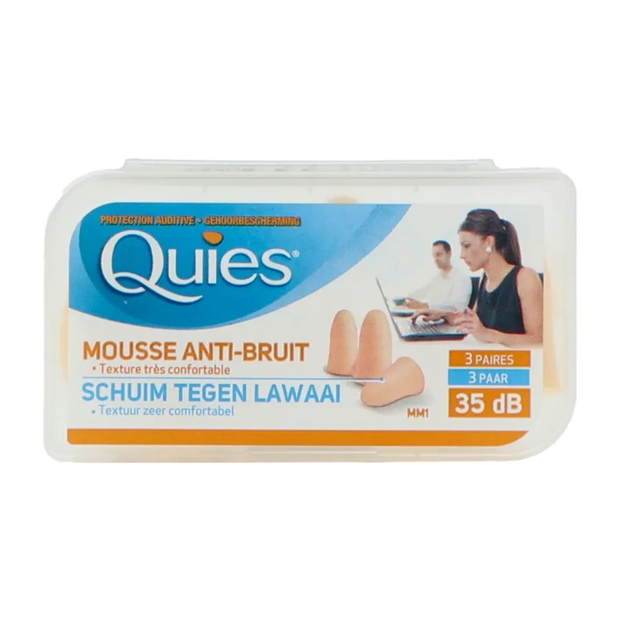 Quies Protection Auditive 35dB Mousse Confort Bruits Forts