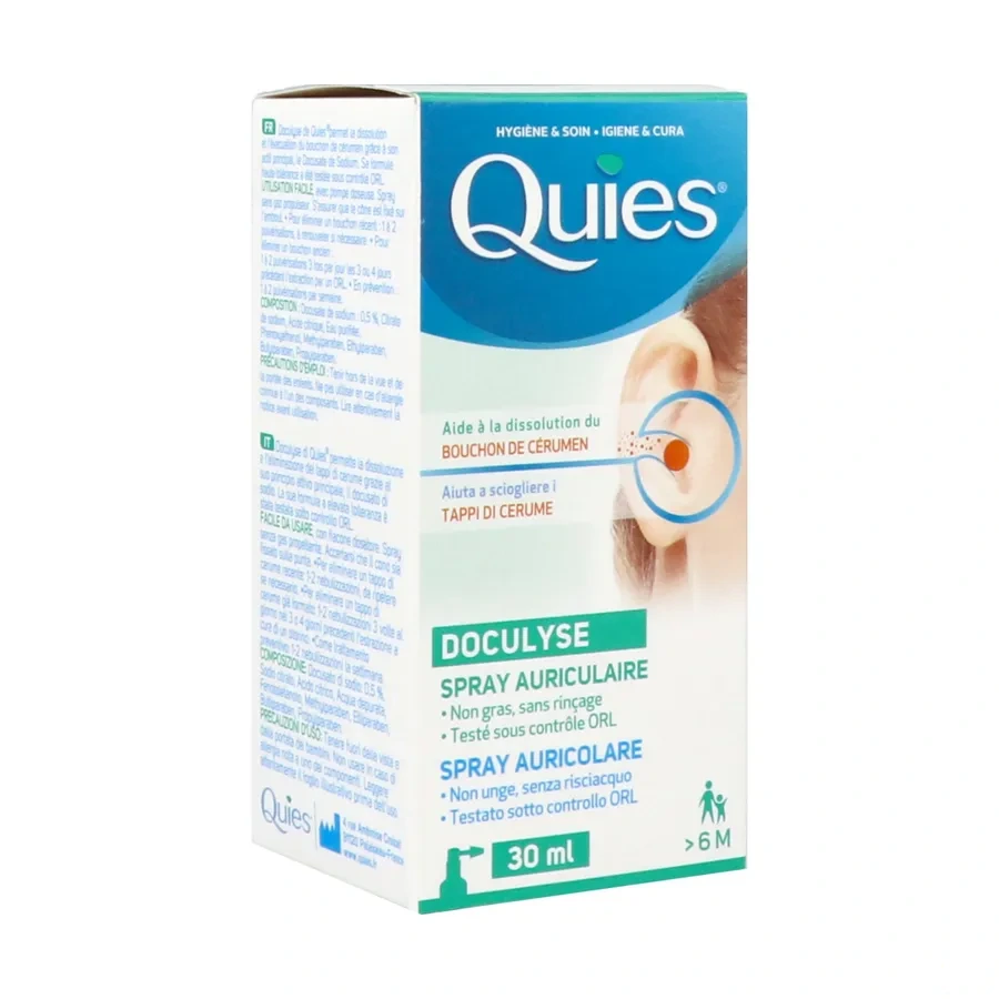 Quies Doculyse Spray Auriculaire Anti-Bouchon de Cérumen