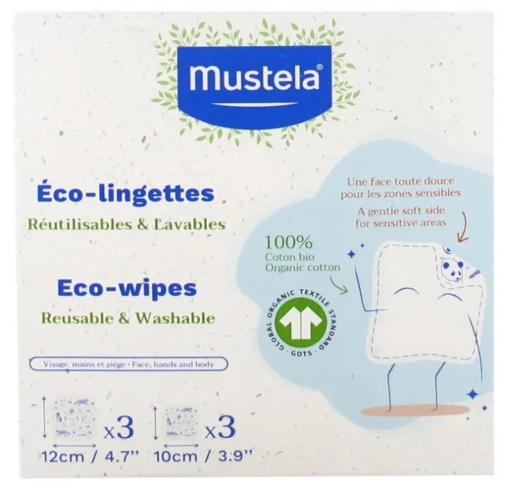 Mustela Eco-Lingettes Lavables Réutilisables