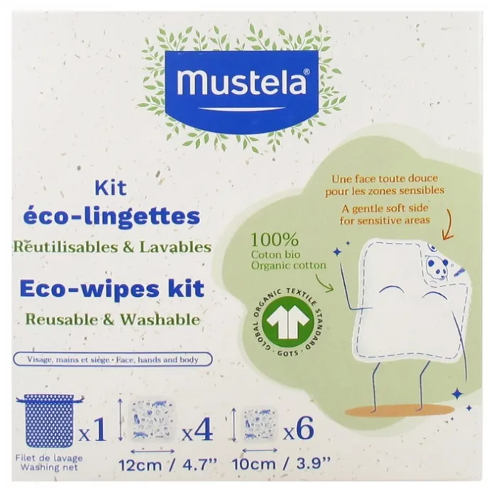 Mustela Eco-Lingettes Lavables Réutilisables