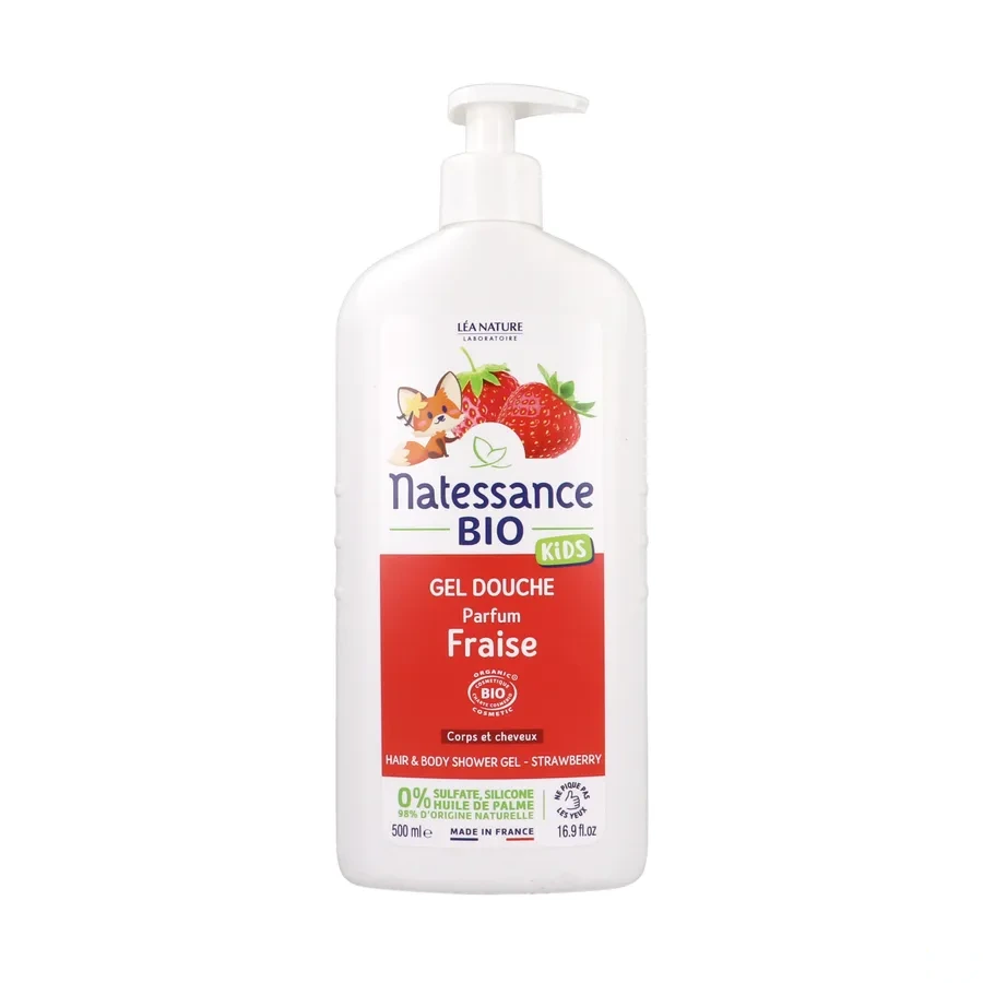 Natessance Kids Bio Gel douche corps et cheveux Vanille Fraise