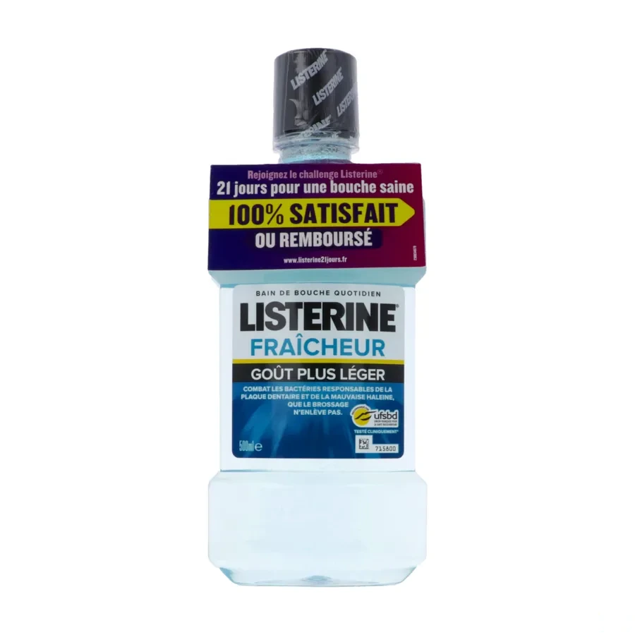 Listerine Bain de Bouche Fraîcheur Goût Plus Léger
