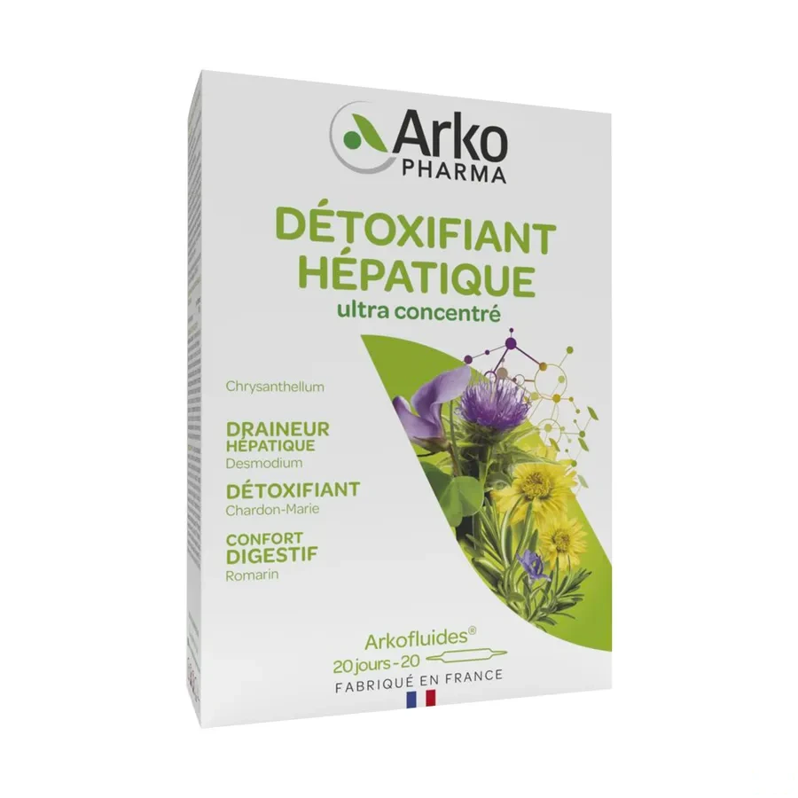 Détoxifiant Hépatique Arkofluides formule plus concentrée ampoules