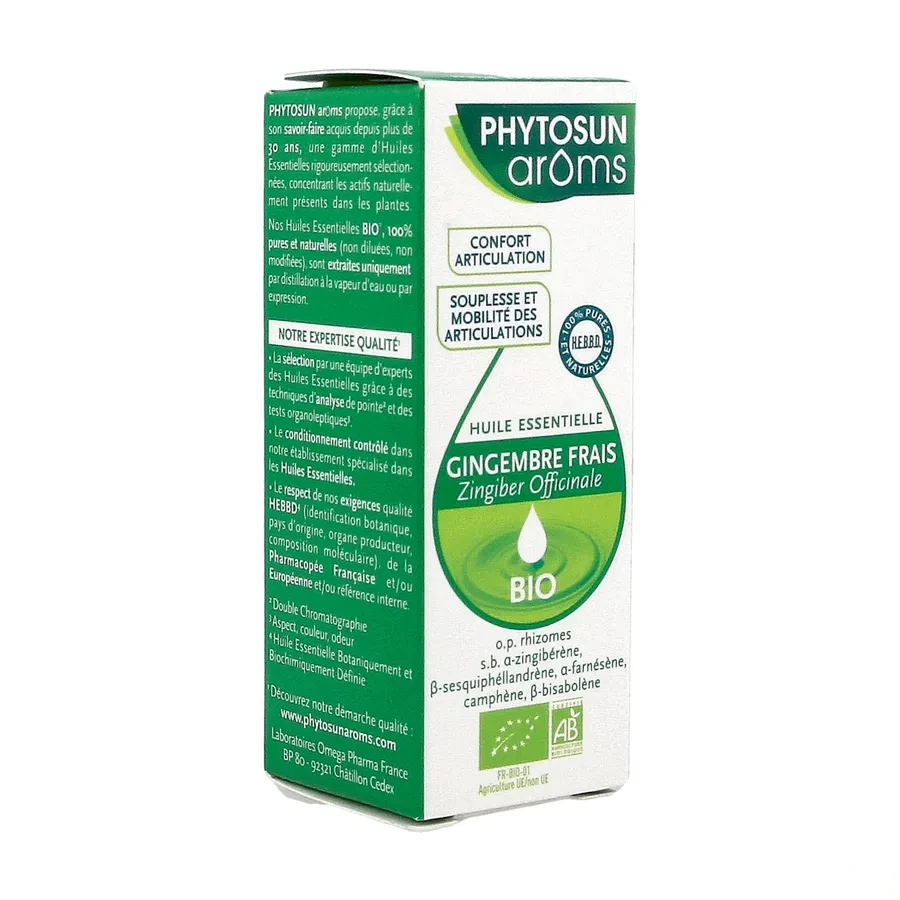 Phytosun aroms huile essentielle gingembre frais Bio