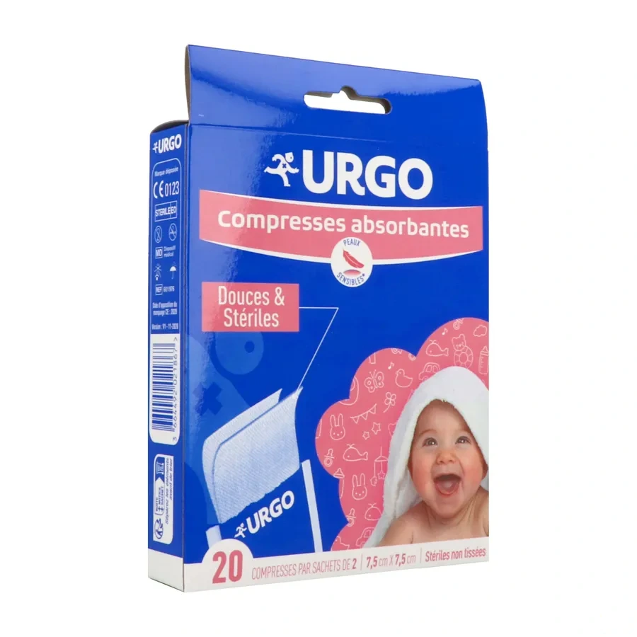Urgo Compresses Absorbantes Stériles non tissées 7.5 cm x 7.5 cm