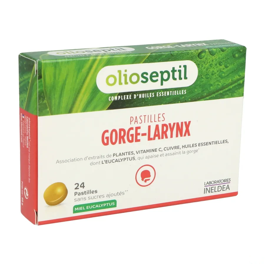 Olioseptil Pastilles Gorge Larynx Miel Eucalyptus