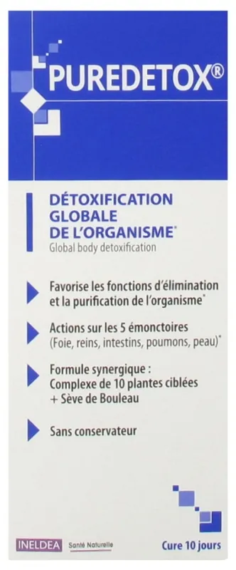 Ineldea Puredetox Détoxification Globale de l'Organisme