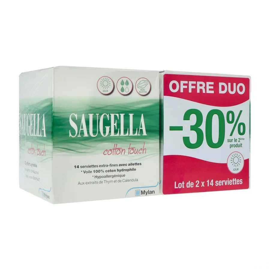 Saugella Cotton Touch Serviettes Extra-Fines