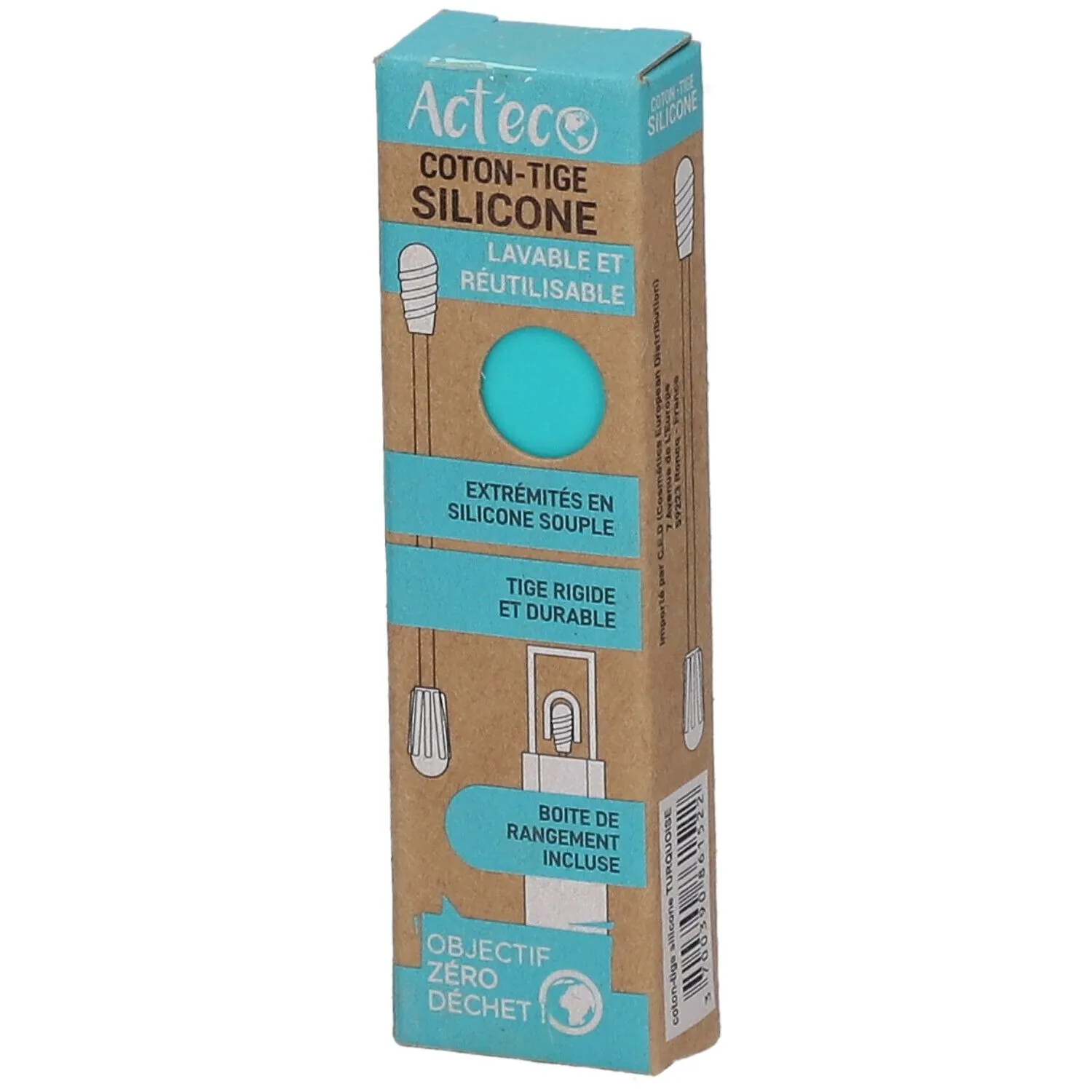 Act'Eco Coton-tige en Silicone Lavable et Réutilisable