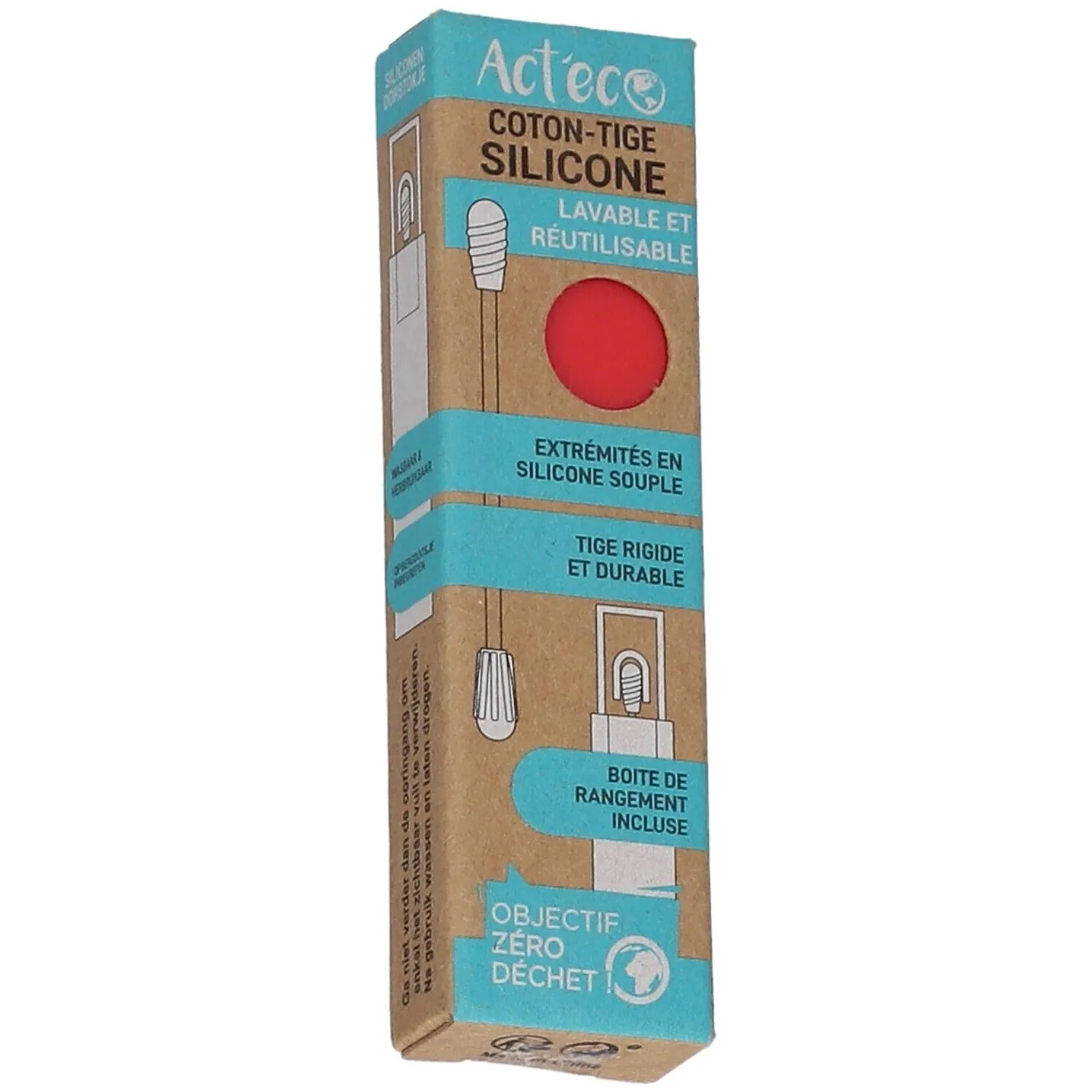 Act'Eco Coton-tige en Silicone Lavable et Réutilisable