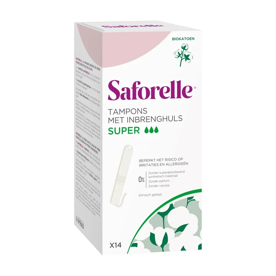 Saforelle Tampons avec applicateur Coton Bio