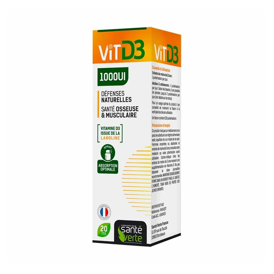 Santé Verte Vitamine D3 1000 UI