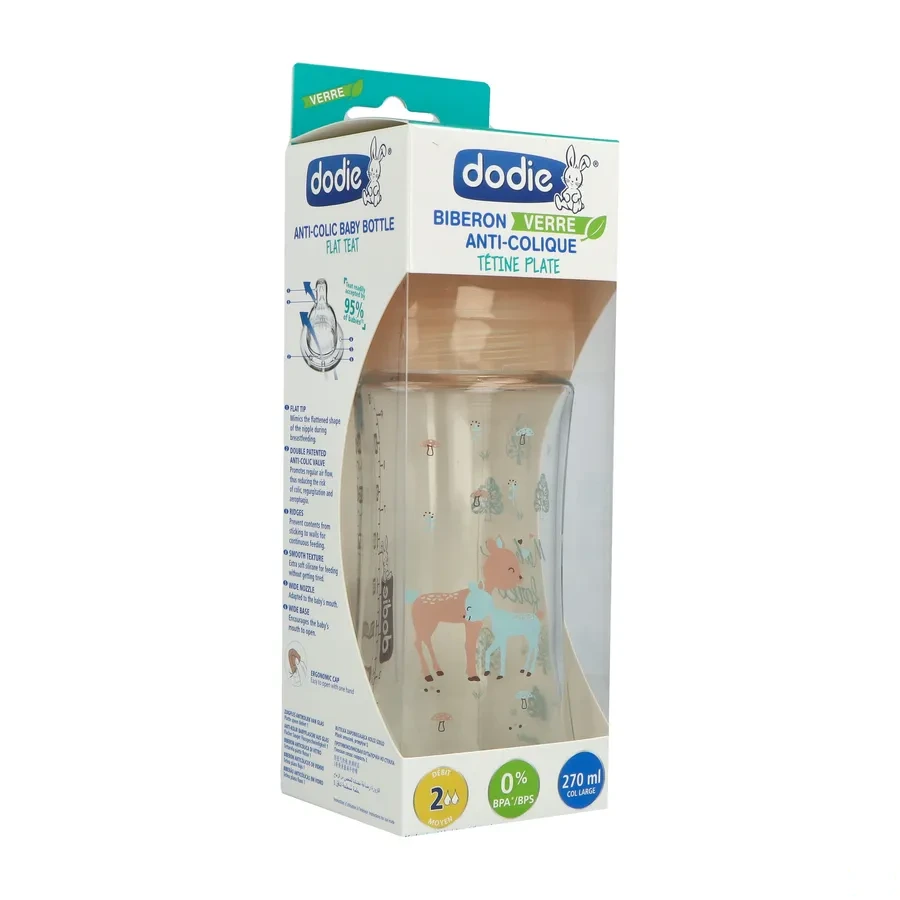 Dodie Biberon Verre Anti-Colique 0-6 mois