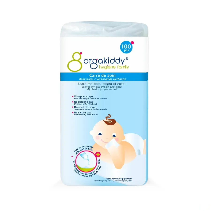 Orgakiddy Carrés de Soin Non Tissés x100