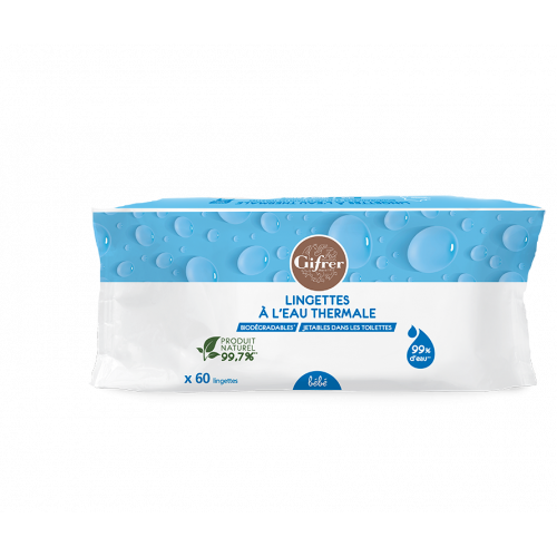 Gifrer Lingettes Bébé Biodégradables à l'Eau Thermale d'Auvergne