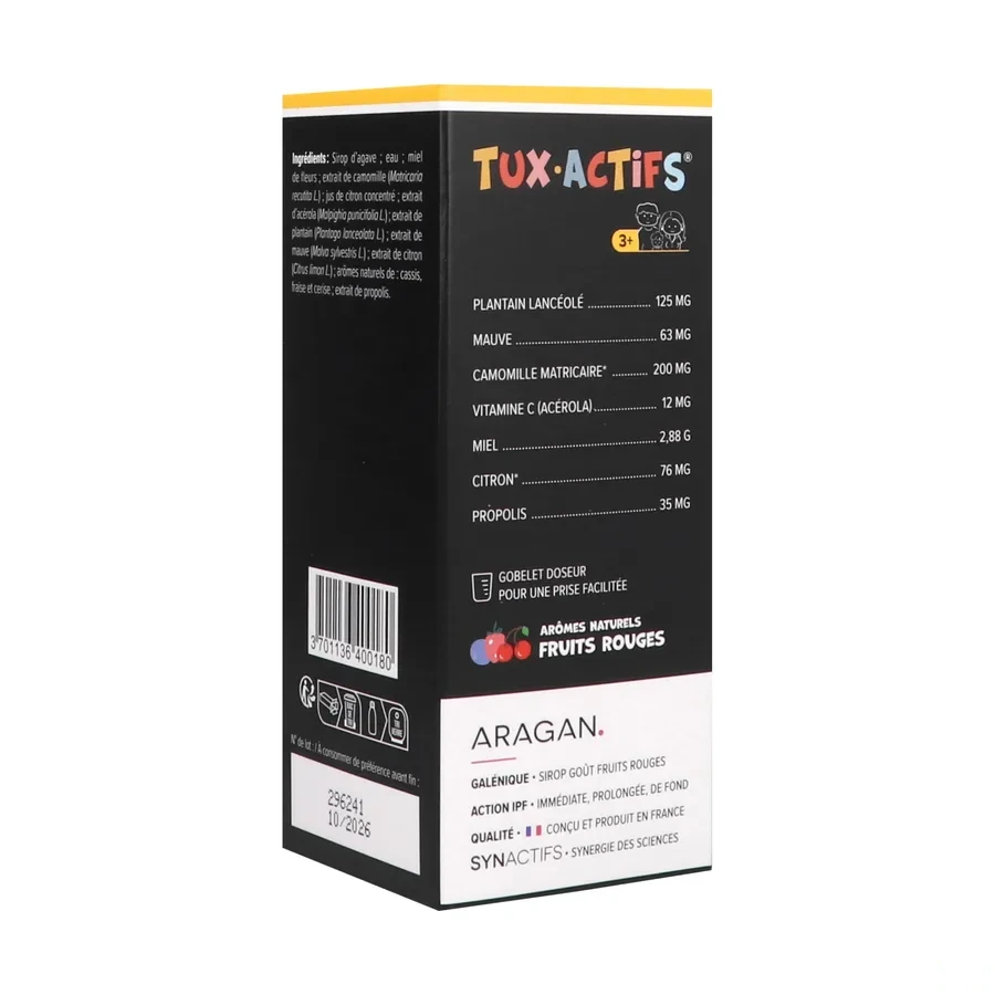 Synactifs Tux Actifs Sirop Toux Bio 3+
