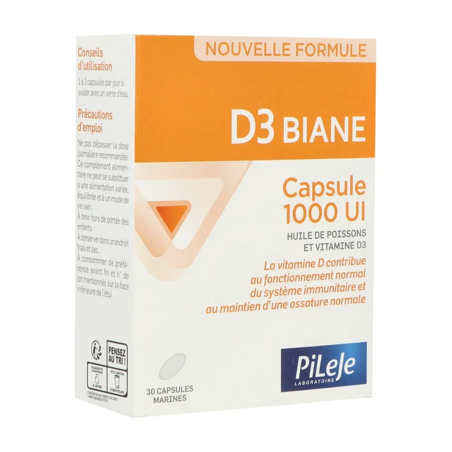 Pileje D3 Biane 30 capsules 1000UI