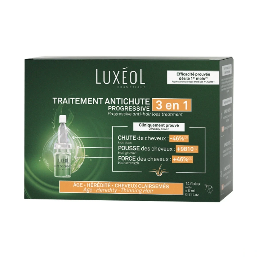 Luxéol Chute de Cheveux Progressive Protocole 3 en 1