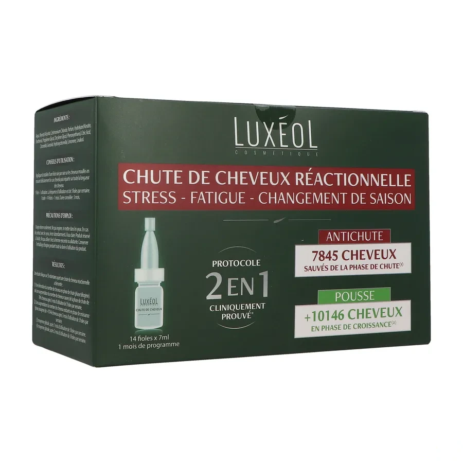 Luxéol Chute de Cheveux Réactionnelle Protocole 2 en 1