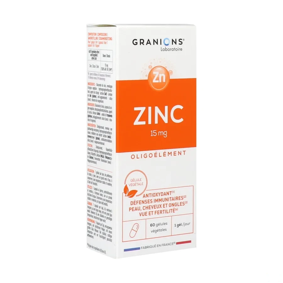 Zinc 15mg gélules défenses immunitaires