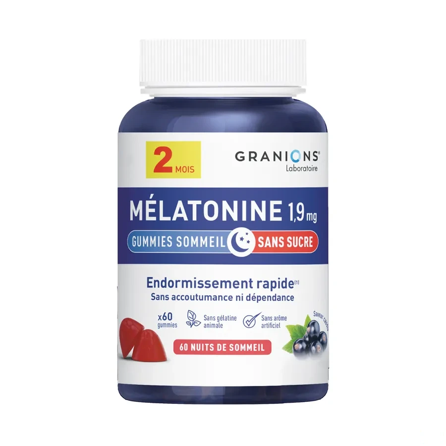 Granions Mélatonine 1,9mg Endormissement rapide