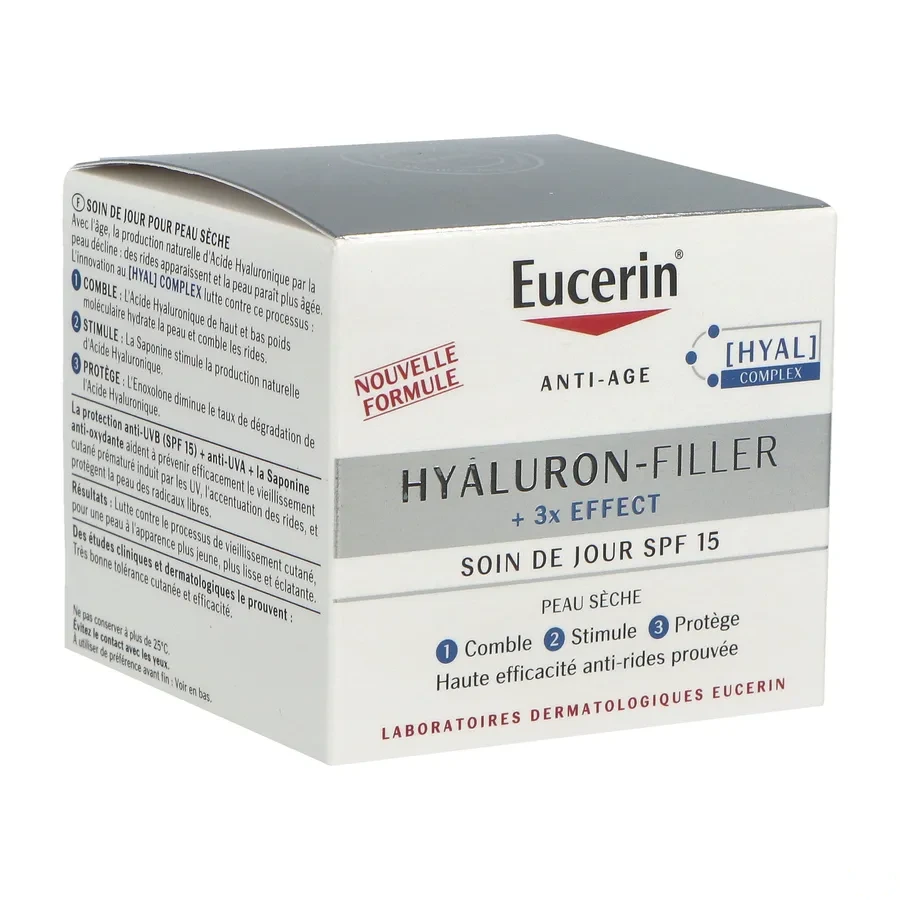 Eucerin Hyaluron-Filler 3X Effect SPF 15 Soin de Jour Peau Sèche